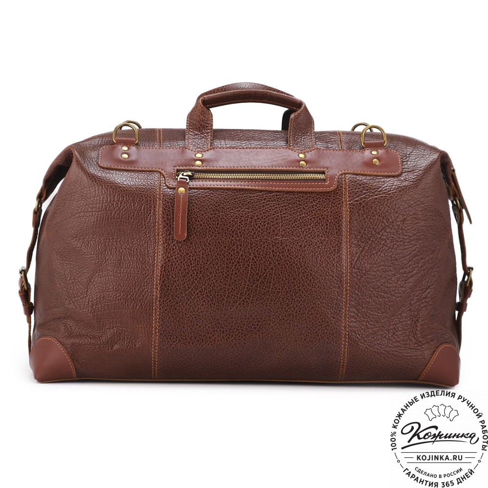 Кожаная дорожная сумка "Мегаполис" (фактура коричневая)